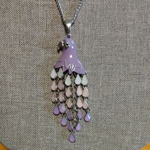 NWT Alia Purple Parrot Pendant With Silvertone Chain